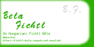 bela fichtl business card